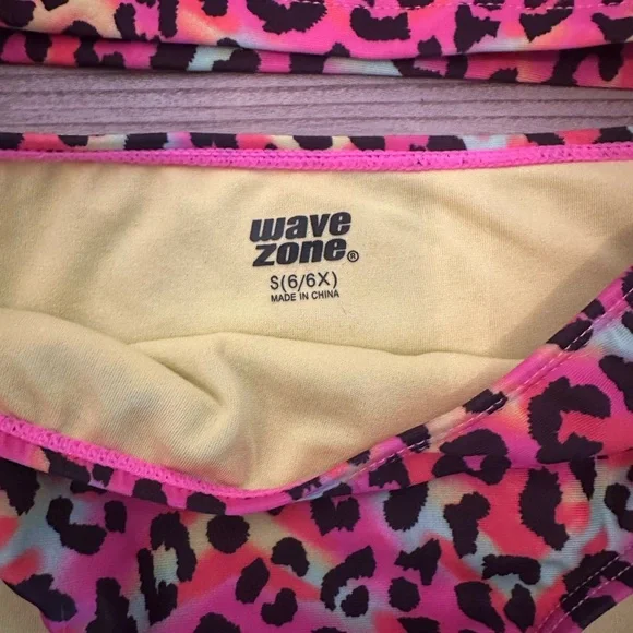 Leopard Print Kids Longsleeve Uv protective 2 pc swim suit - Picture 3 of 4